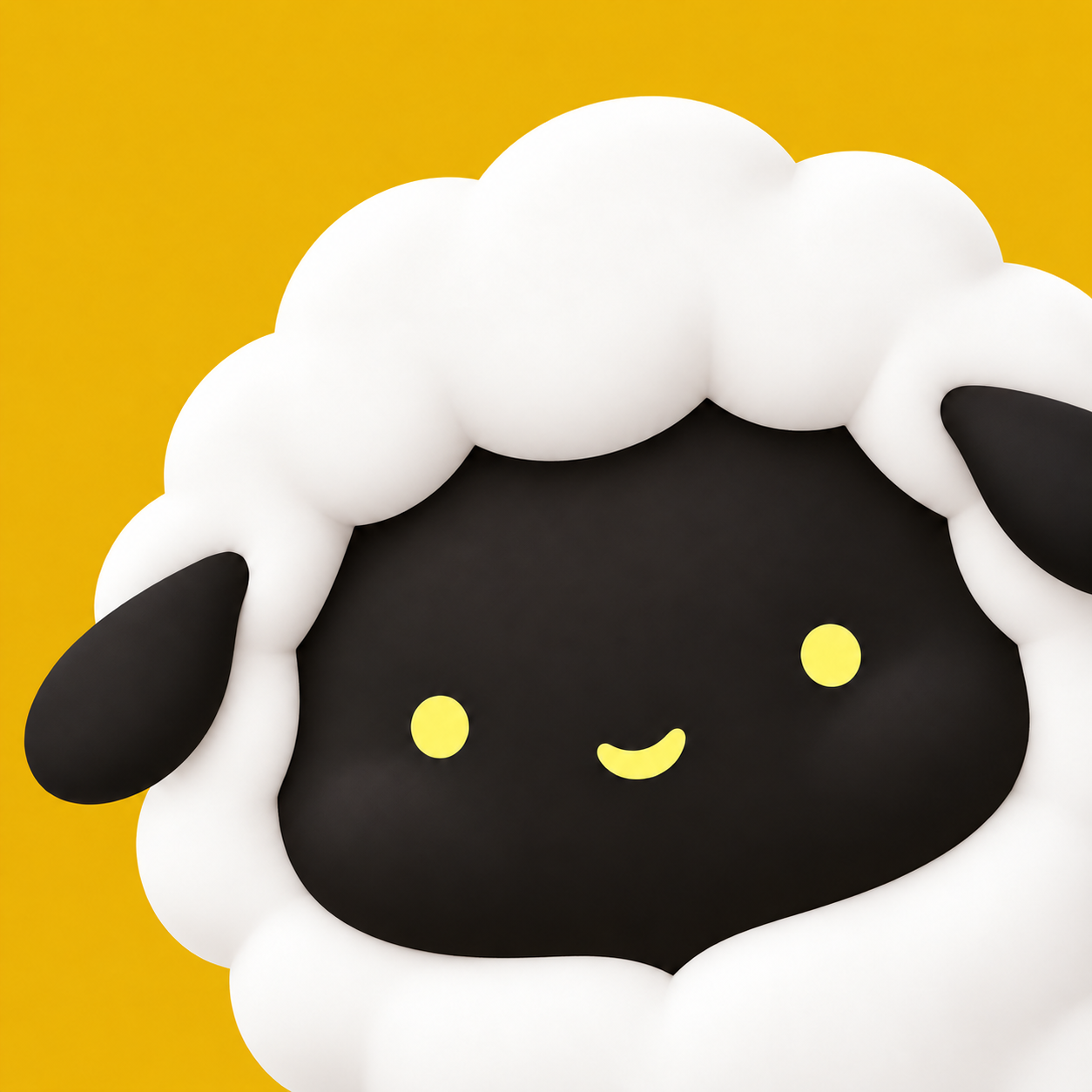 Fleece sheep companion with white fleece and a friendly black face